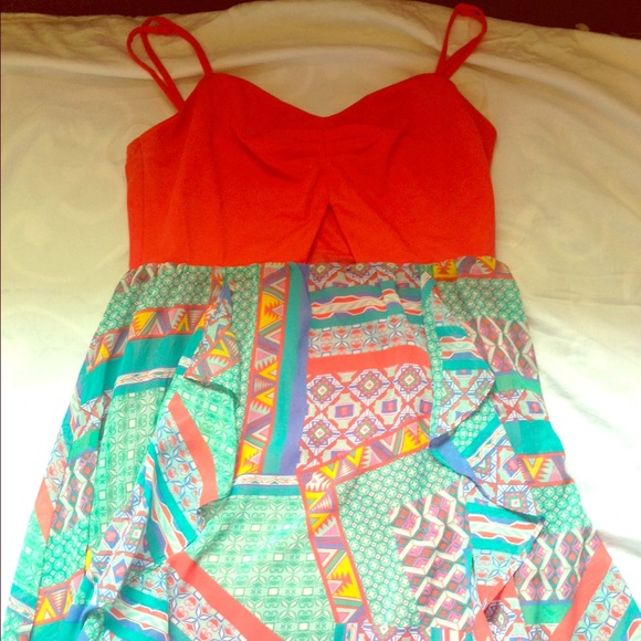 Aztec style cut out high-low