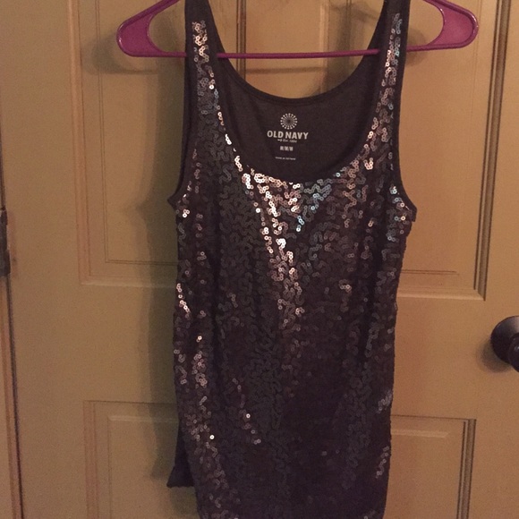 Dark grey sequins tank