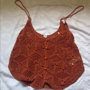 Orange crochet top
