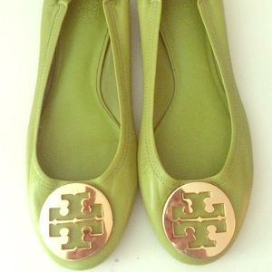 green TORY BURCH flats, NEVER WORN