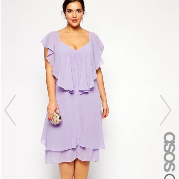 ASOS Dresses & Skirts - ASOS Curve Purple Exclusive Flutter Dress