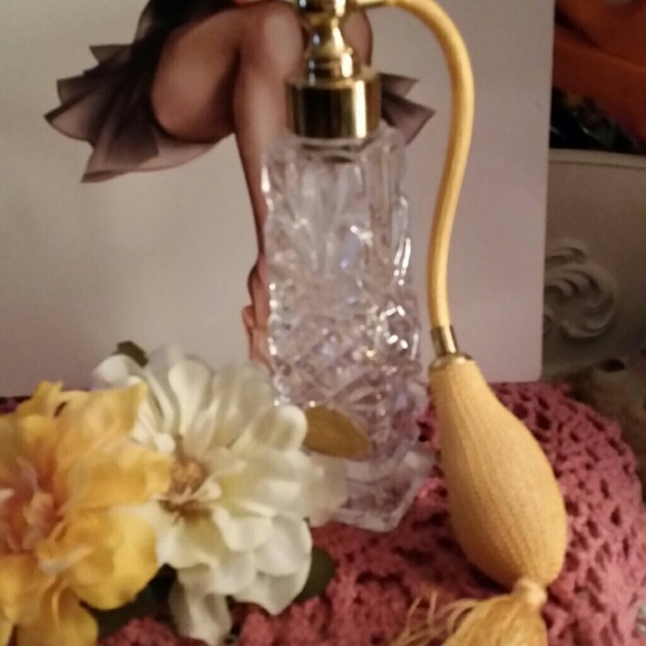 Vintage lead crystal perfume atomizer