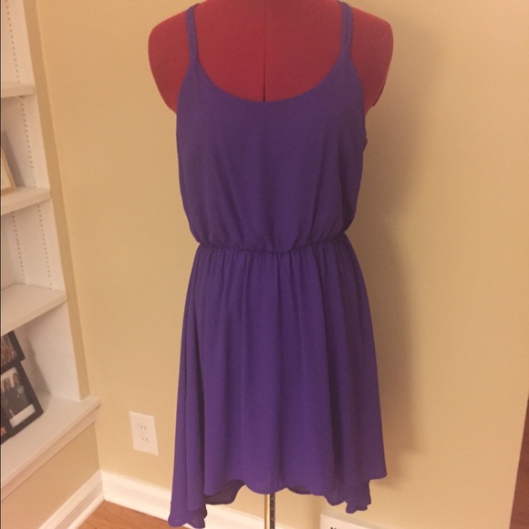 Purple Racerback Semi Sheer Dress