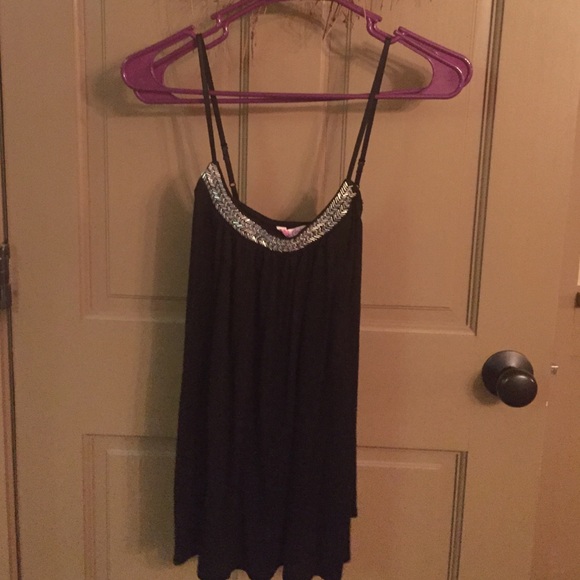 Flowing light black skinny strap tank