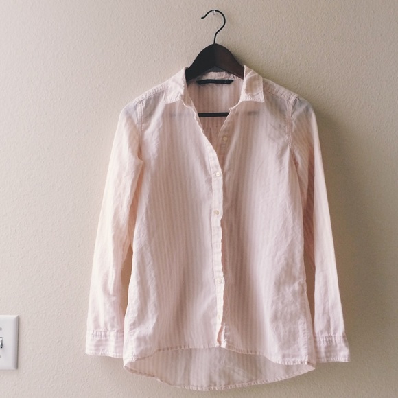 Zara Pink Striped Shirt - Picture 2 of 4