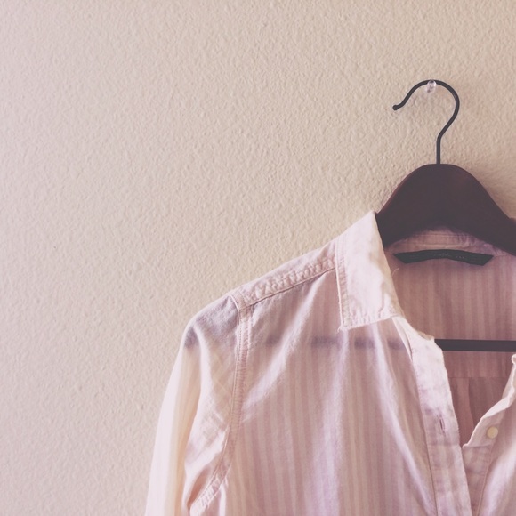 Zara Pink Striped Shirt - Picture 3 of 4