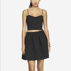 HIGH WAIST ELASTIC FULL SKIRT - BLACK