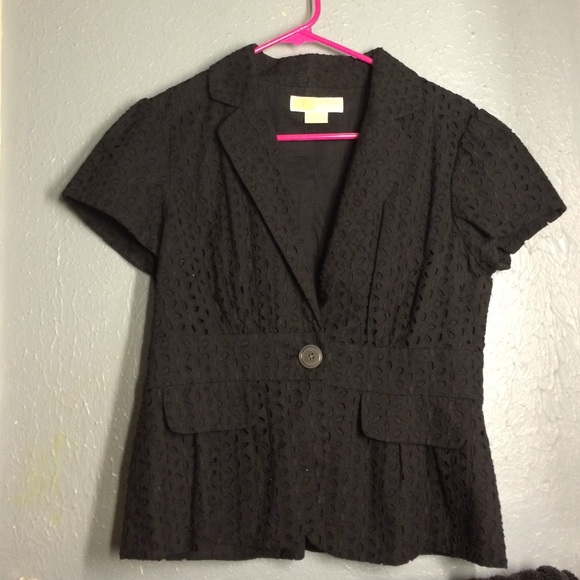 Michael Kors short sleeve denim blazer