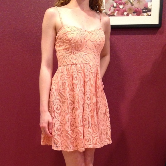 Light pink/peach lace dress