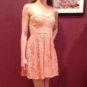 Light pink/peach lace dress