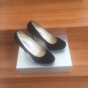 Brian Atwood black suede pumps. Authentic