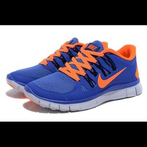 Nike free blue and orange