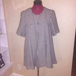 Houndstooth shirt sleeved coat
