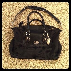 Black COACH Madison Signature Handbag