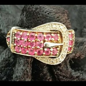 Ruby and Diamond Belt Ring