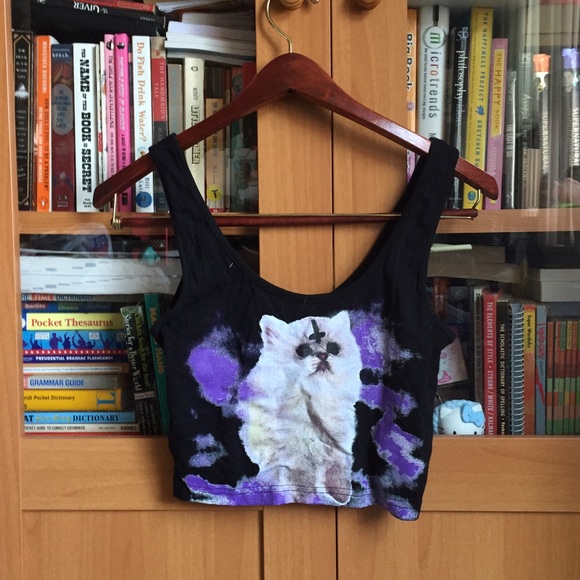 🚫SOLD🚫Forever 21 Tank Black Cat Space Purple