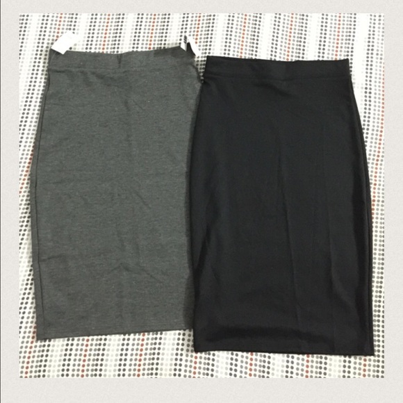 ❤️BUNDLE❤️Charcoal Grey & Black Pencil Skirt!