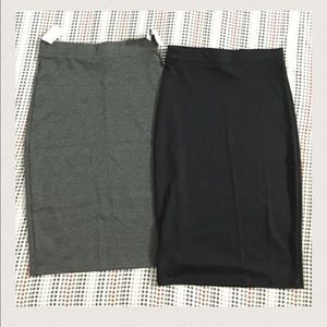❤️BUNDLE❤️Charcoal Grey & Black Pencil Skirt!