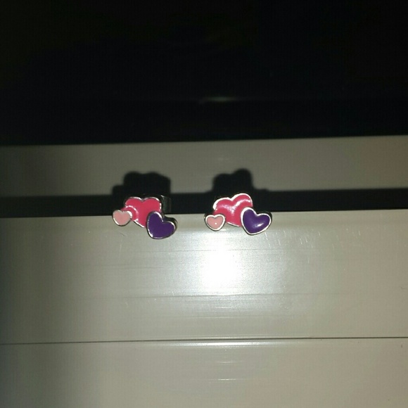 Triple heart earrings