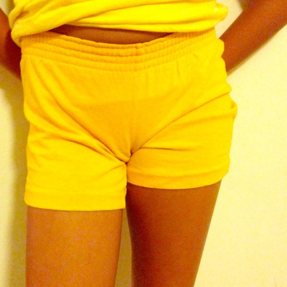 yellow workout shorts