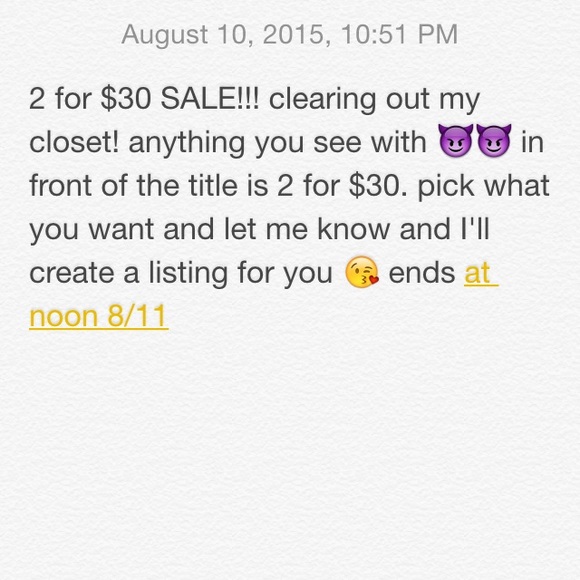 2 for $30 sale extended thru Wednesday!