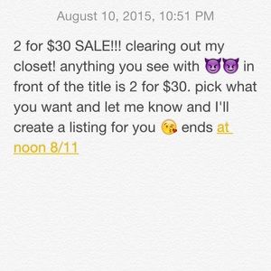 2 for $30 sale extended thru Wednesday!