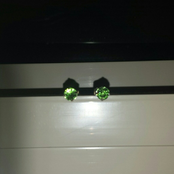 Green diamond earrings