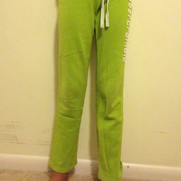 green sweat pants