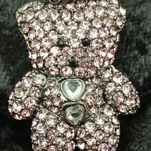 Pink Pave Bear Pendant