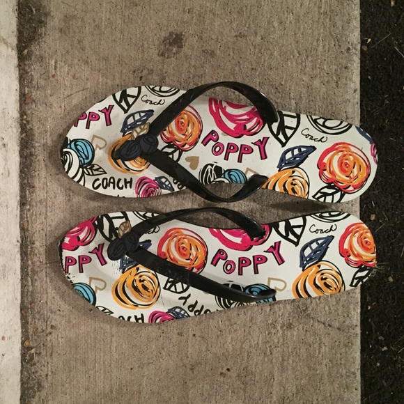 Coach poppy flip flops