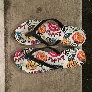 Coach poppy flip flops