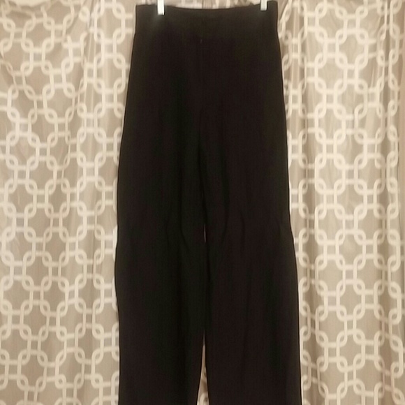 Black Ann Taylor Wide Leg Linen Pants