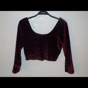 Velvet Long sleeve crop top