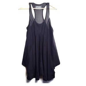 All Saints drapey black tank dress