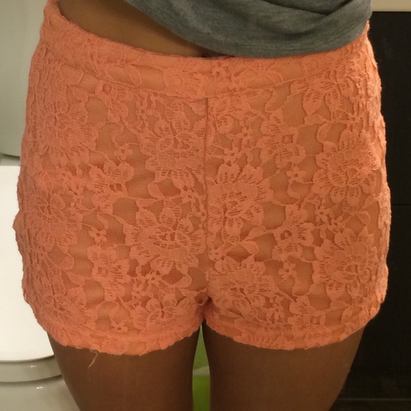 high waisted lace shorts