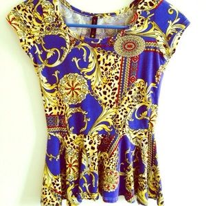 Printed Peplum Top