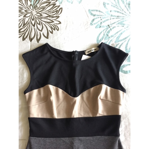 Black, Tan, Grey Dress - Picture 2 of 4