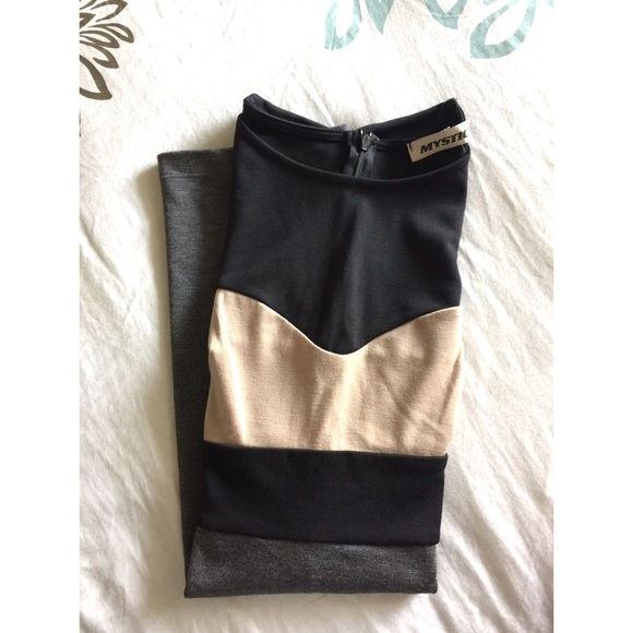 Black, Tan, Grey Dress - Picture 3 of 4