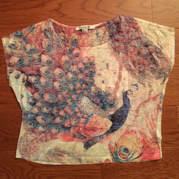 Peacock Print Top