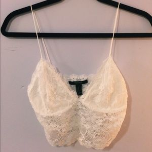 Floral white lace bralette