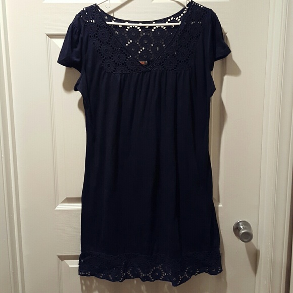 Navy blue Lace detail dress