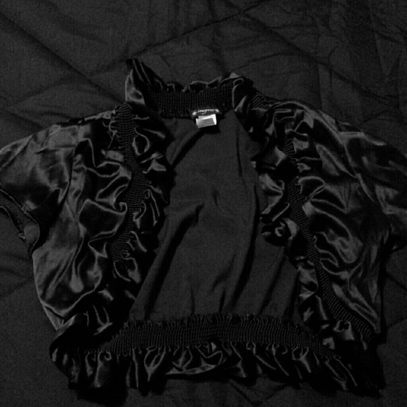 Black silky shrug