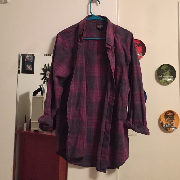 Purple plaid oversized button up