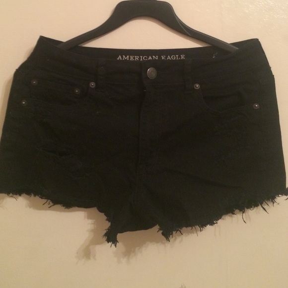 Distressed denim cut offs
