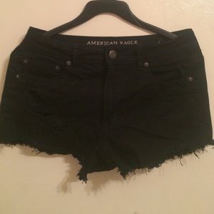 Distressed denim cut offs