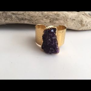 Amethyst gemstone cuff