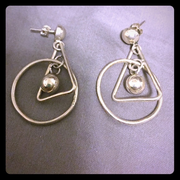 Sterling silver geometric earrings