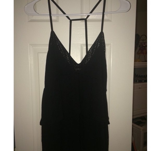 Thin Strap, Black V-Neck Tank Top