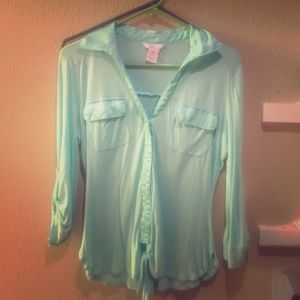 //Aqua blue blouse//