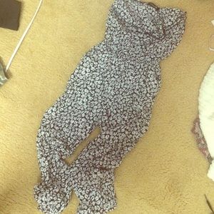 Strapless floral jumpsuit - S